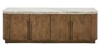 Meuble TV design bois et marbre - 1