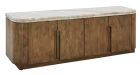 Meuble TV design bois et marbre - 8