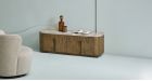 Meuble TV design bois et marbre - 2