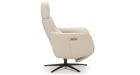 Fauteuil relax cuir électrique gris perla - 1