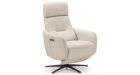 Fauteuil relax cuir électrique gris perla - 4