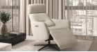 Fauteuil relax cuir électrique gris perla - 5