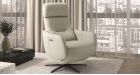 Fauteuil relax cuir électrique gris perla - 6