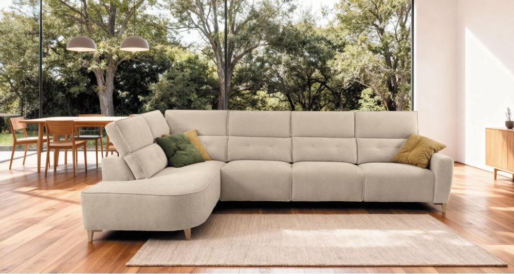 Canapé d'angle ottoman avec relax électrique Ponti