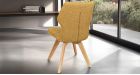 Lot de 2 chaises Juliette - Jaune - Pieds bois - 4