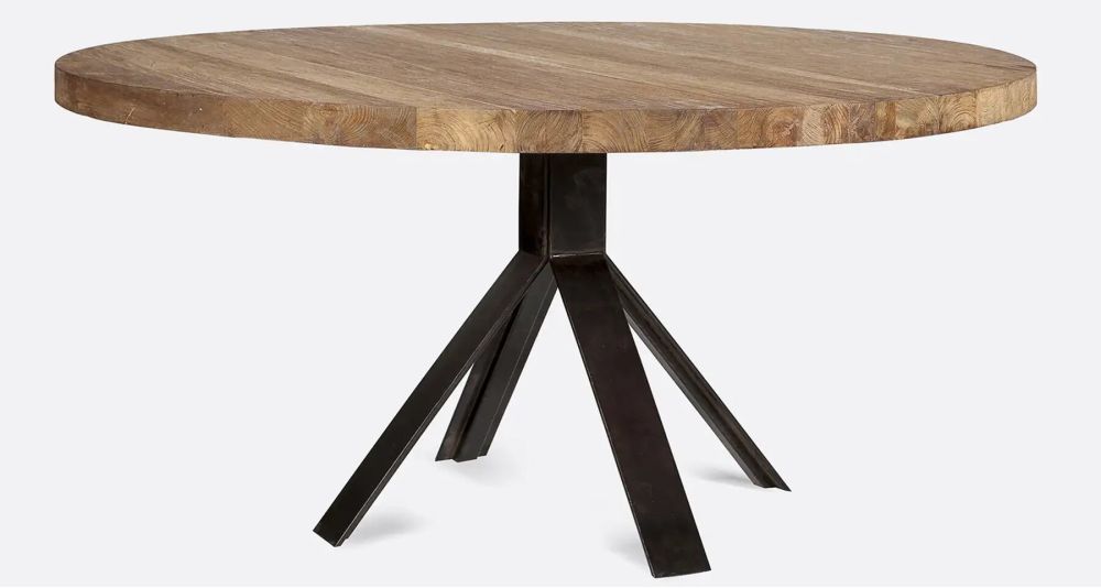 Table ronde en teck massif recyclé Jati