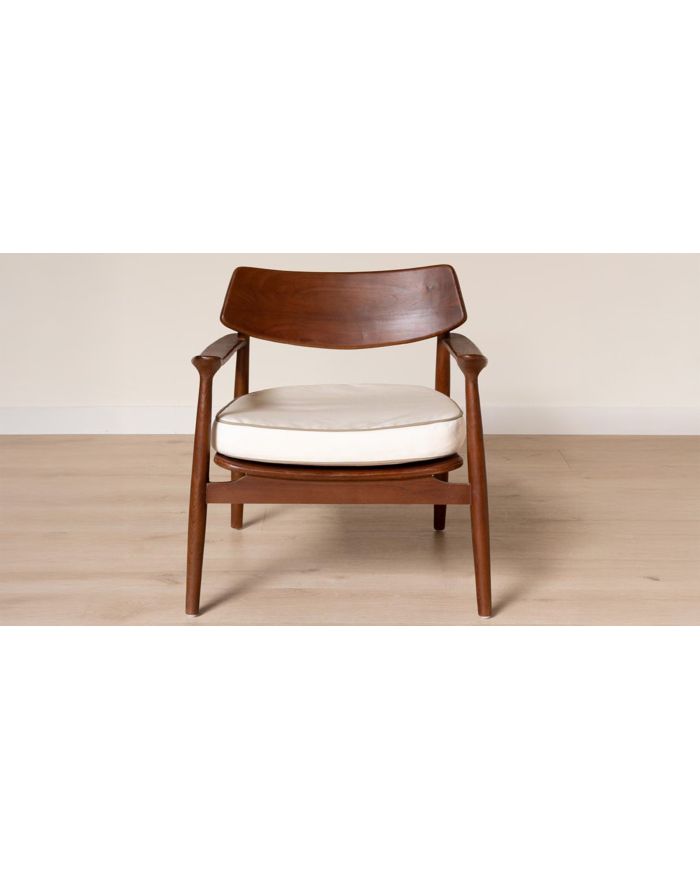 Fauteuil passepoil moka Caicos