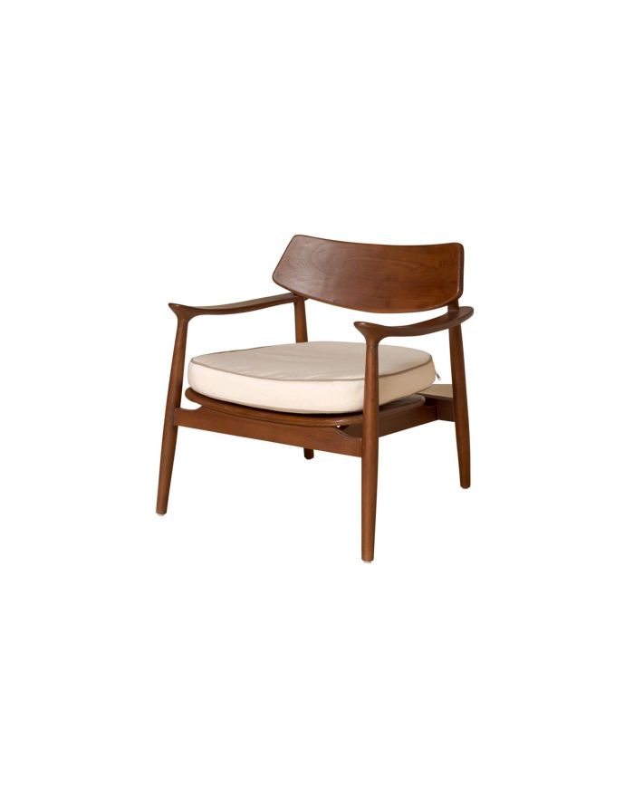 Fauteuil passepoil moka Caicos