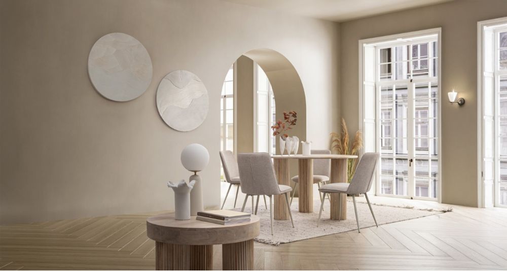 Table ronde 120 cm à pieds cannelés Dacca