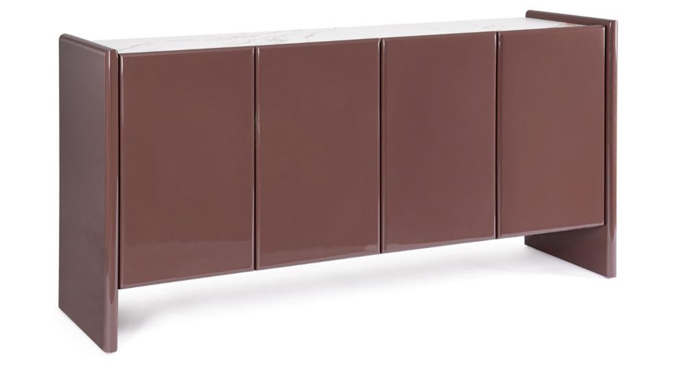 Buffet 4 portes couleur brique brillante Otilia