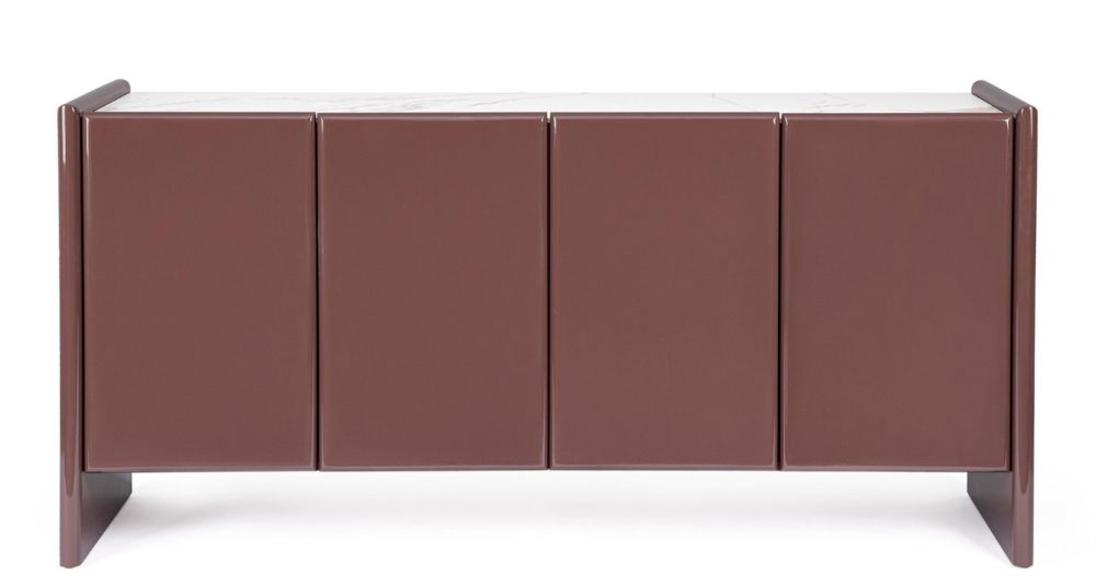 Buffet 4 portes couleur brique brillante Otilia
