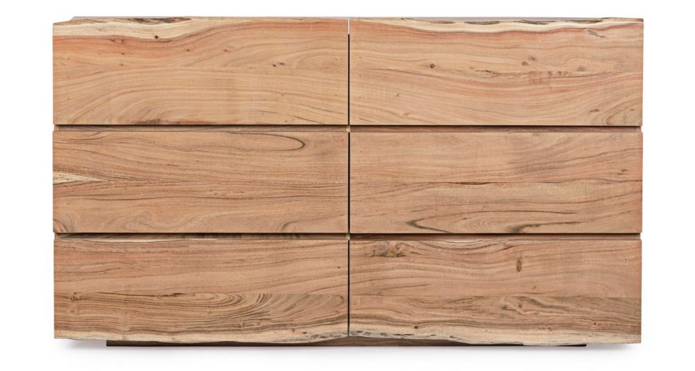 Commode 6 tiroirs en bois clair Aron