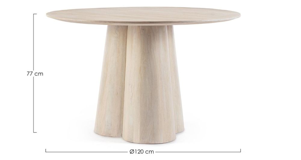 Table ronde diamètre 120 cm en bois Nassor