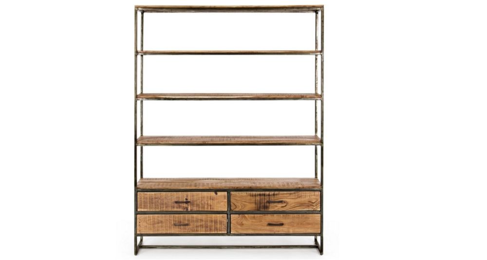 Etagère 4 niveaux en bois et métal Elmer