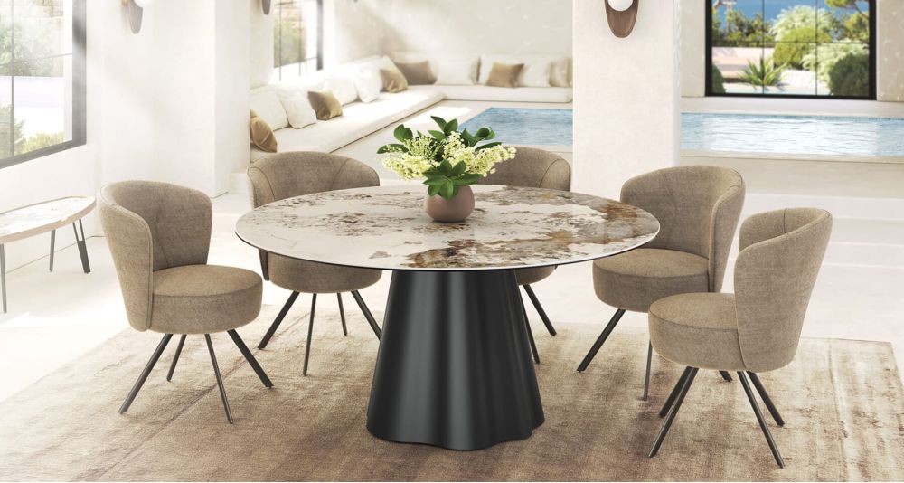 Table ronde 160 cm en céramique Piana