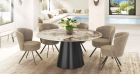 Table repas Paola diamètre 160 cm - Marbre doro - 2