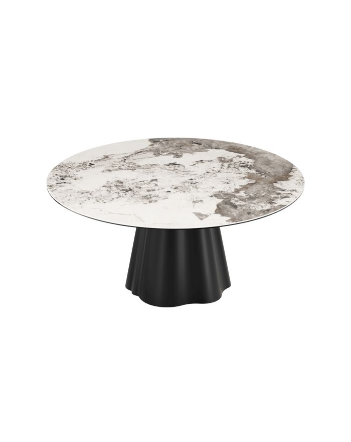 Table repas Paola diamètre 160 cm - Marbre doro - 2