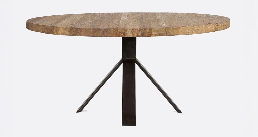 Table ronde en teck massif recyclé Jati