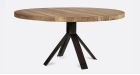 Table ronde en teck recyclé Jati - 130 cm -1