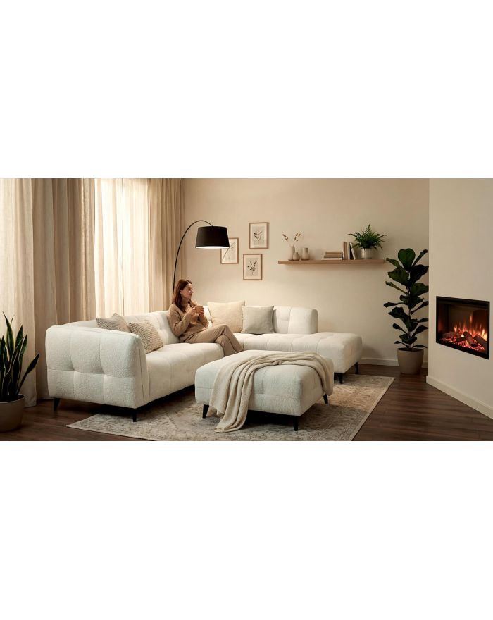 Canapé d'angle capitonné tendance Nautile