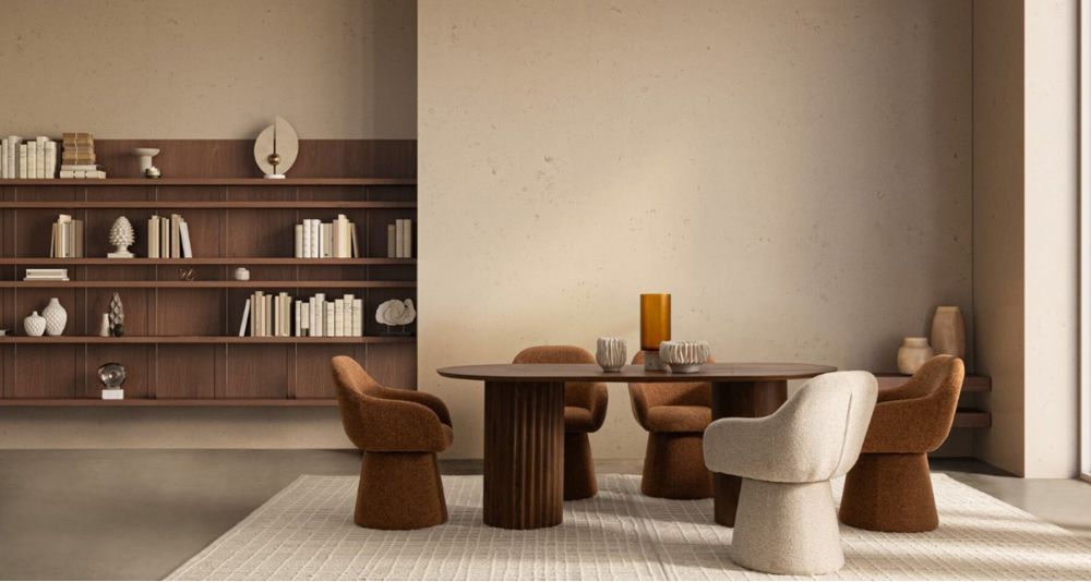 Table Orissa 200 x 90 cm en bois, repas 6 personnes chaleureux