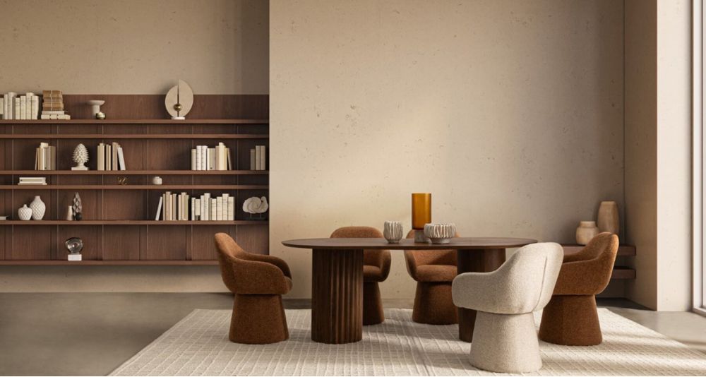 Fauteuils salle à manger pivotants Antara