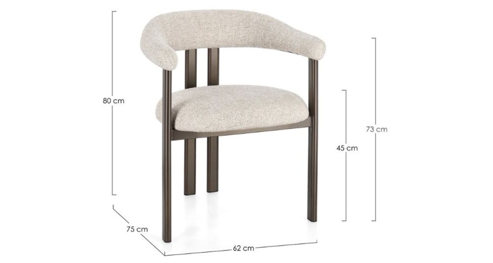 Lot de 4 chaises Giuditta en tissu bouclé, douceur tendance