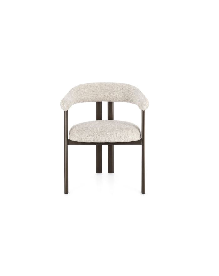 Lot 4 chaises tissu bouclé Giuditta - Bronze - 1