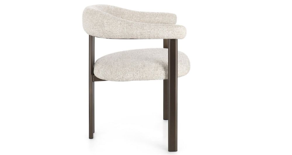 Lot de 4 chaises Giuditta en tissu bouclé, douceur tendance