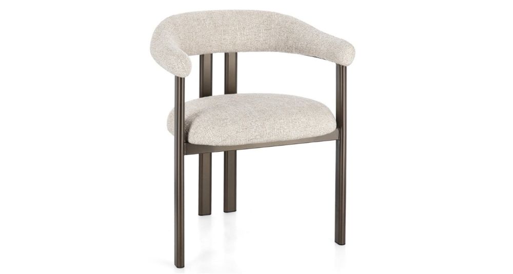 Lot de 4 chaises Giuditta en tissu bouclé, douceur tendance