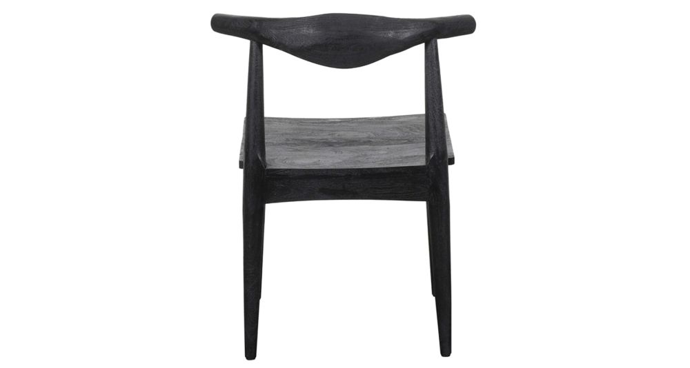 Lot de 2 chaises Lucien en acacia noir, style graphique
