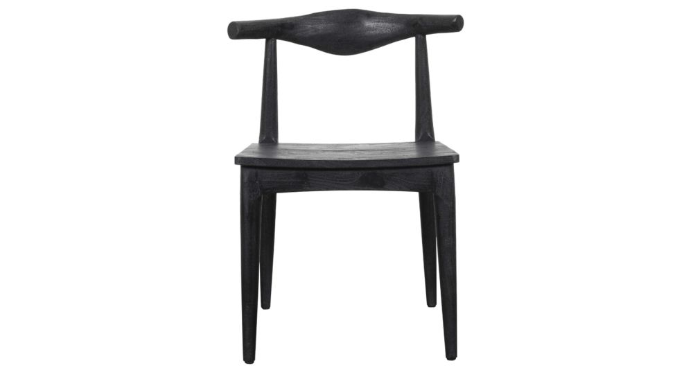 Lot de 2 chaises Lucien en acacia noir, style graphique
