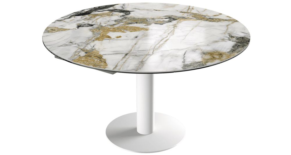 Table Luna extensible céramique, design Akante modulable