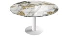 Table extensible Luna - Piètement Blanc - 95 cm - Marbre Doro - 2