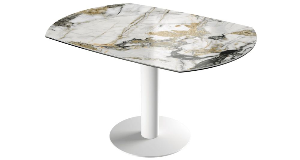 Table Luna extensible céramique, design Akante modulable