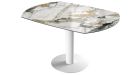 Table extensible Luna - Piètement Blanc - 95 cm - Marbre Doro - 1 