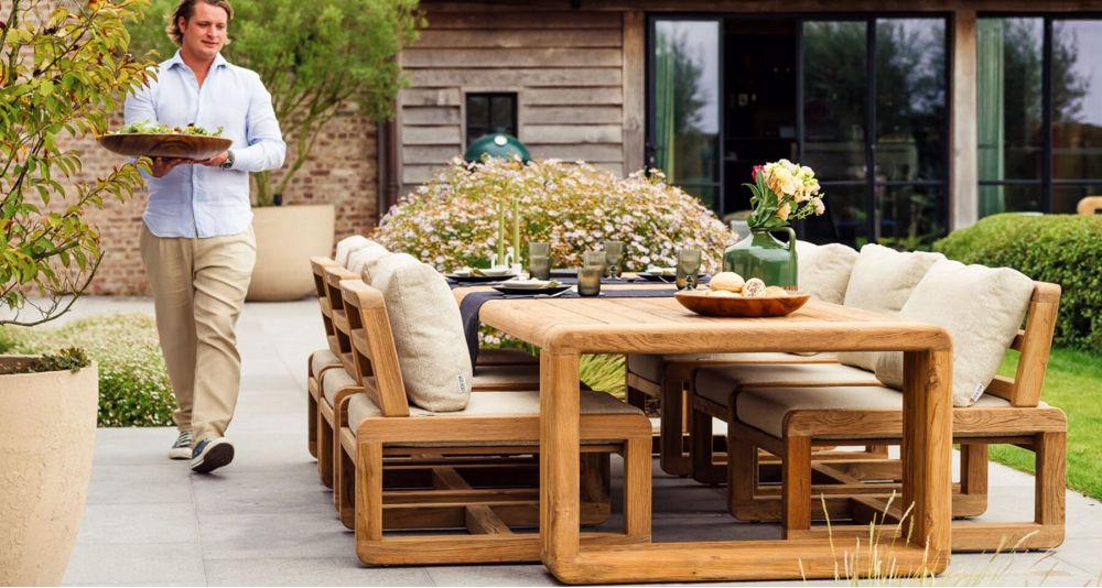 Fauteuil de jardin en teck recyclé Susan
