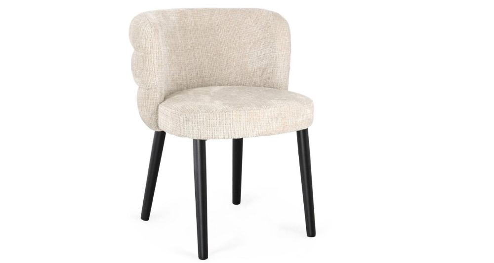 Lot 4 fauteuils de salle à manger en tissu Ilma