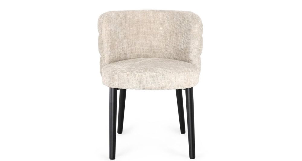 Lot 4 fauteuils de salle à manger en tissu Ilma