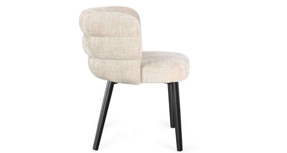 Lot 4 fauteuils de salle à manger en tissu Ilma