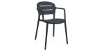 Lot 16 chaises avec accoudoirs Bella - Anthracite - 1