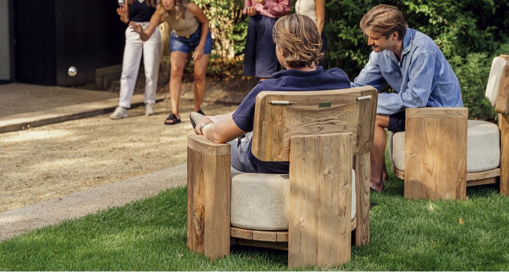 Fauteuil de jardin teck recyclé Fiona