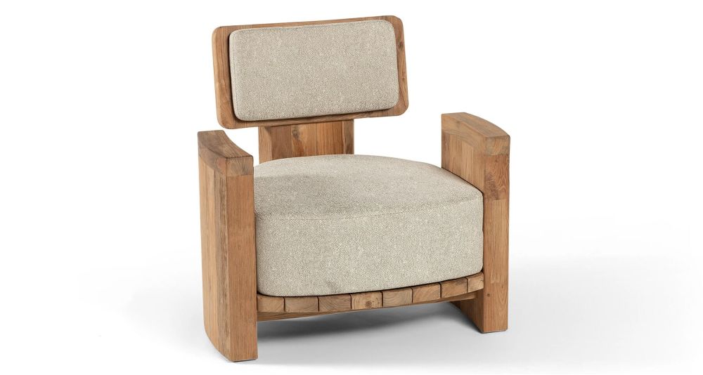 Fauteuil de jardin teck recyclé Fiona