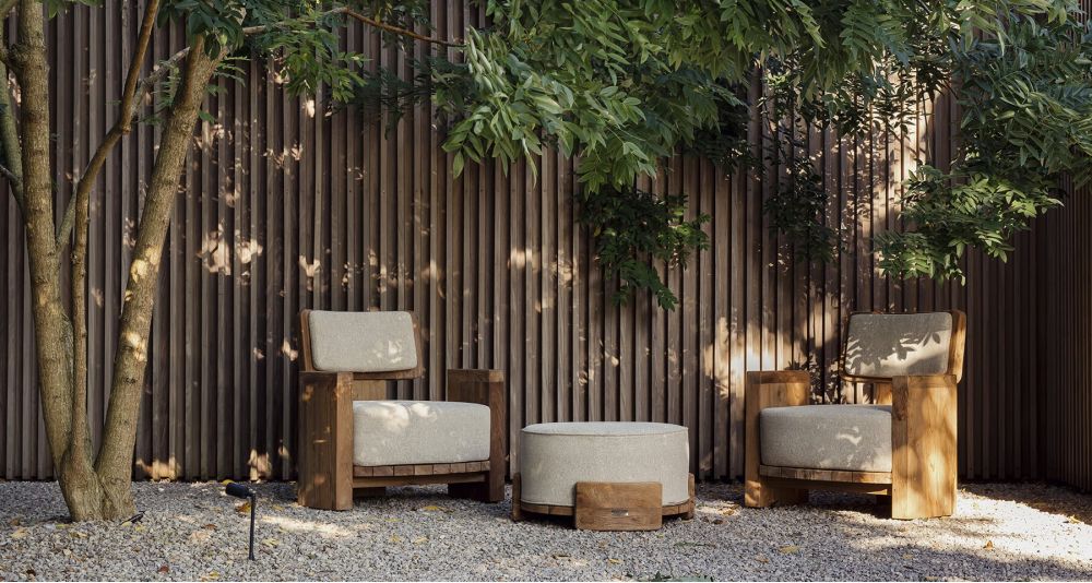 Fauteuil de jardin teck recyclé Fiona