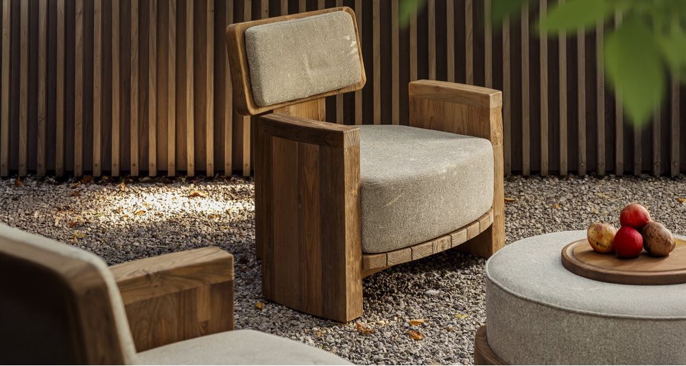 Fauteuil de jardin teck recyclé Fiona