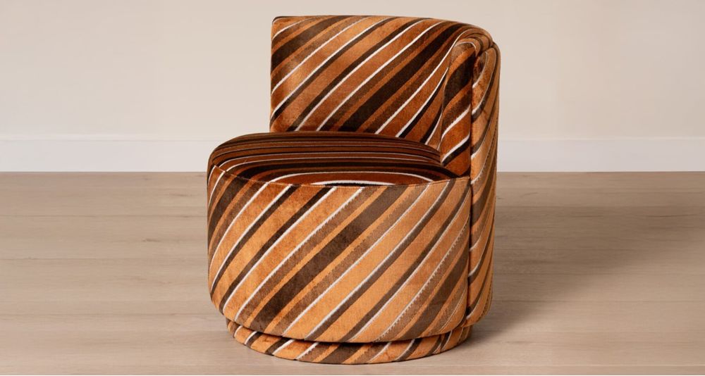 Fauteuil rotatif aspect velours Métro