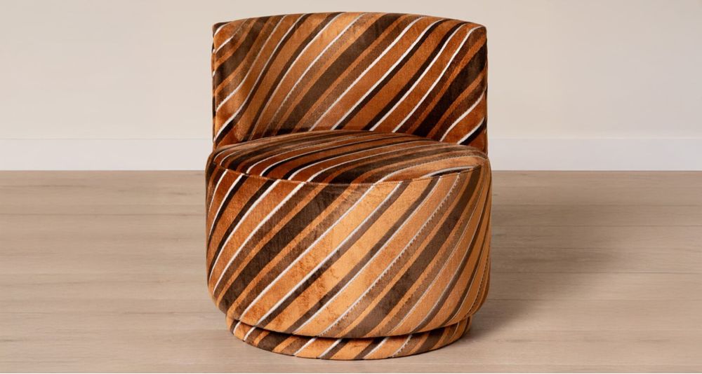 Fauteuil rotatif aspect velours Métro