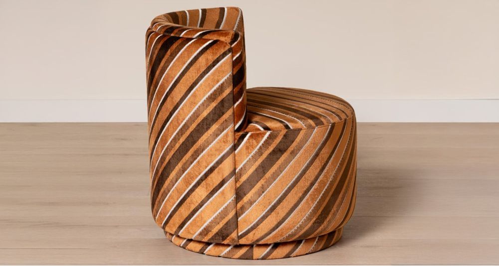 Fauteuil rotatif aspect velours Métro