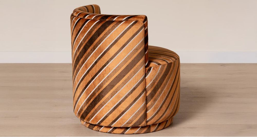 Fauteuil rotatif aspect velours Métro