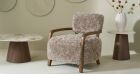 Fauteuil en fourrure beige Gengis - 1